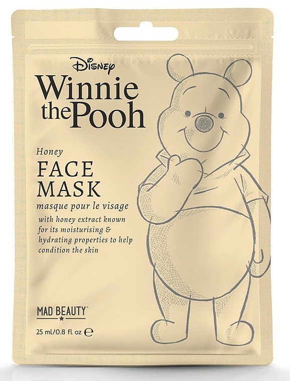 Pflegende und feuchtigkeitsspendende Tuchmaske für das Gesicht mit Honigextrakt Disney Winnie The Pooh - Mad Beauty Disney Winnie The Pooh Sheet Mask — Bild N1