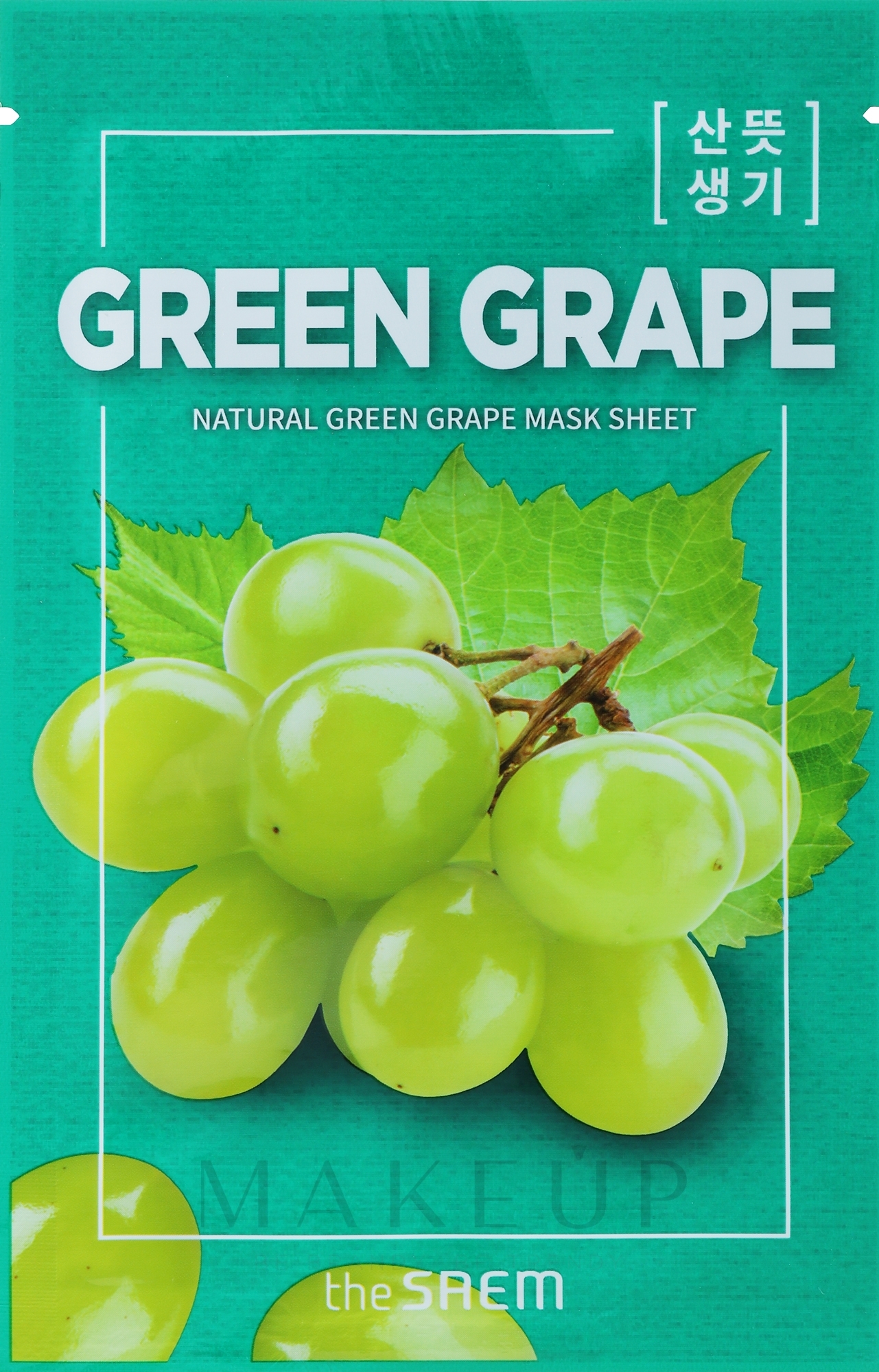 Nährende feuchtigkeitsspendende und vitalisierende Tuchmaske für das Gesicht mit grünem Traubenextrakt - The Saem Natural Green Grape Mask Sheet — Bild 21 ml