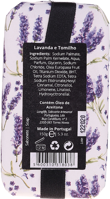 Naturseife Lavandel & Thymian - Essencias De Portugal Natura Lavander&Thyme Soap — Bild N2