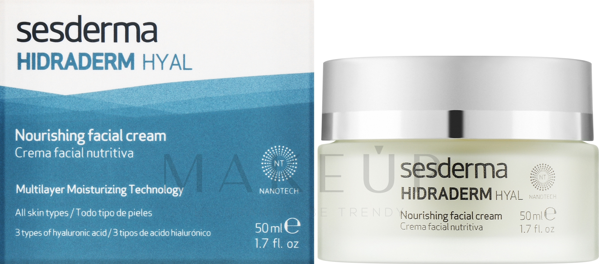 Pflegende Gesichtscreme - SesDerma Laboratories Hidraderm Hyal Nourishing Facial Cream  — Bild 50 ml