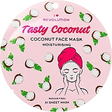 Düfte, Parfümerie und Kosmetik Feuchtigkeitsspendende Tuchmaske für das Gesicht mit Kokosnuss - I Heart Revolution Coconut Moisturising Printed Sheet Mask