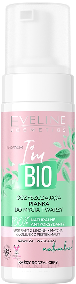 Feuchtigkeitsspendender und glättender Gesichtsreinigungsschaum - Eveline Cosmetics I'm Bio — Bild 150 ml
