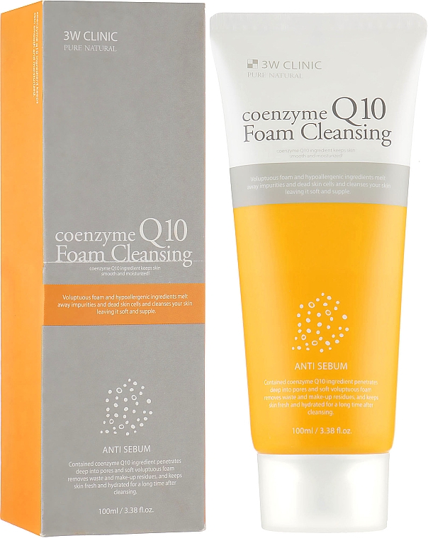 Verjüngendes Schaum mit Coenzym - 3w Clinic Coenzyme Q10 Foam Cleansing — Bild N1