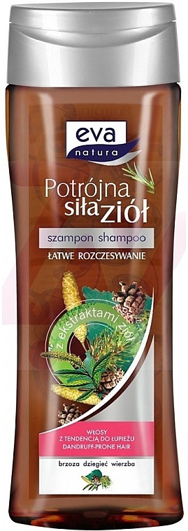 Anti-Schuppen-Shampoo für fettiges Haar Birke, Teer und Weide - Eva Natura — Bild N1