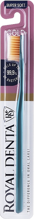 Zahnbürste weich mit Goldpartikeln türkis - Royal Denta Gold Super Soft — Bild N1