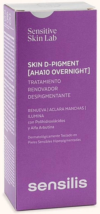 Gesichtscreme gegen Pigmentierungen - Sensilis Skin D-Pigment AHA 10 Overnight — Bild N2