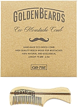 Schnurrbartkamm aus Öko-Holz 7,5 cm - Golden Beards Eco Moustache Comb — Bild N2