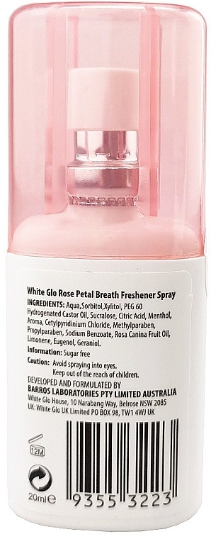 Mundspray - White Glo Rose Petal Freshener Spray — Bild N2
