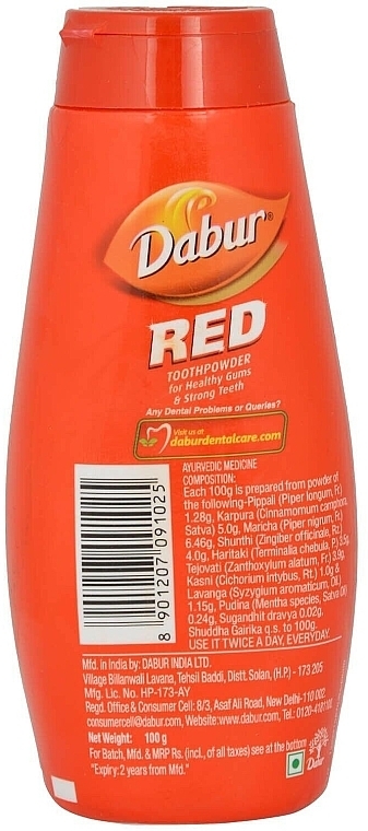 Ayurvedisches Zahnpulver - Dabur Red Tooth Powder  — Bild N2