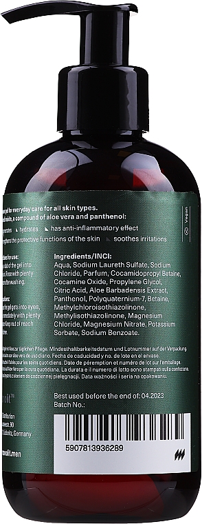 Duschgel für Männer mit Aloe Vera - Monolit Skincare For Men Shower Gel With Aloe Vera Extract (mit Spender) — Bild N2