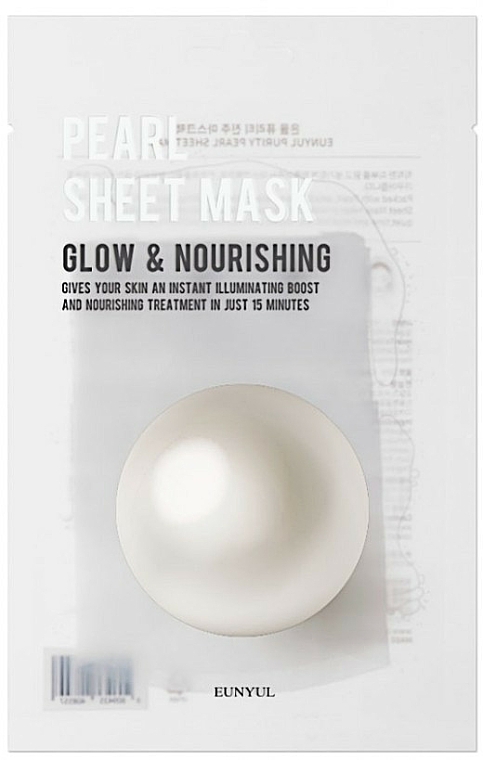 Feuchtigkeitsspendende und erfrischende Tuchmaske für das Gesicht mit Perlenextrakt - Eunyul Purity Pearl Sheet Mask — Bild N1