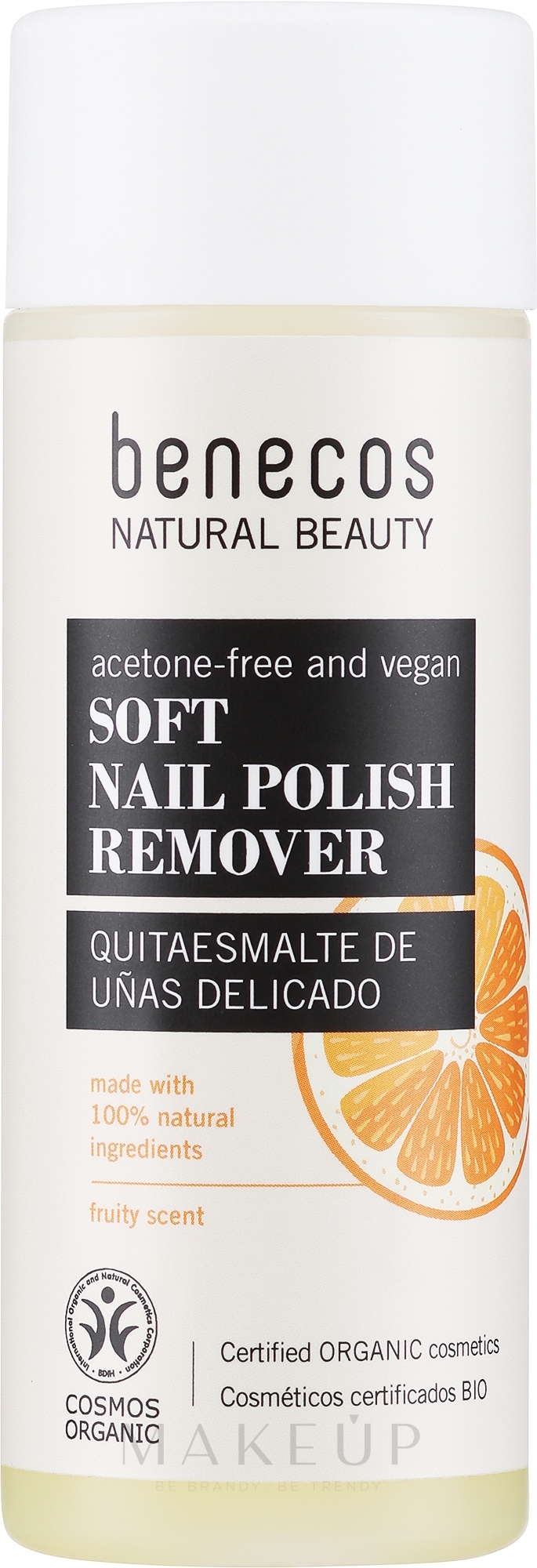 Sanfter natürlicher Nagellackentferner mit Bio Orangenschalen- und Lavendelöl - Benecos Natural Nail Polish Remover — Bild 125 ml
