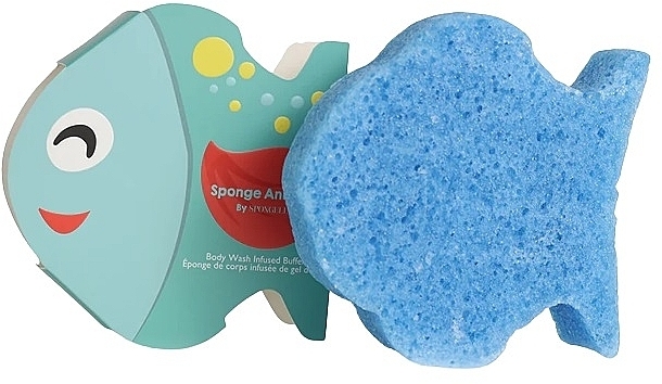 Wiederverwendbarer Duschschwamm für Kinder Fisch - Spongelle Animals Sponge Fish Body Wash Infused Buffer — Bild N1