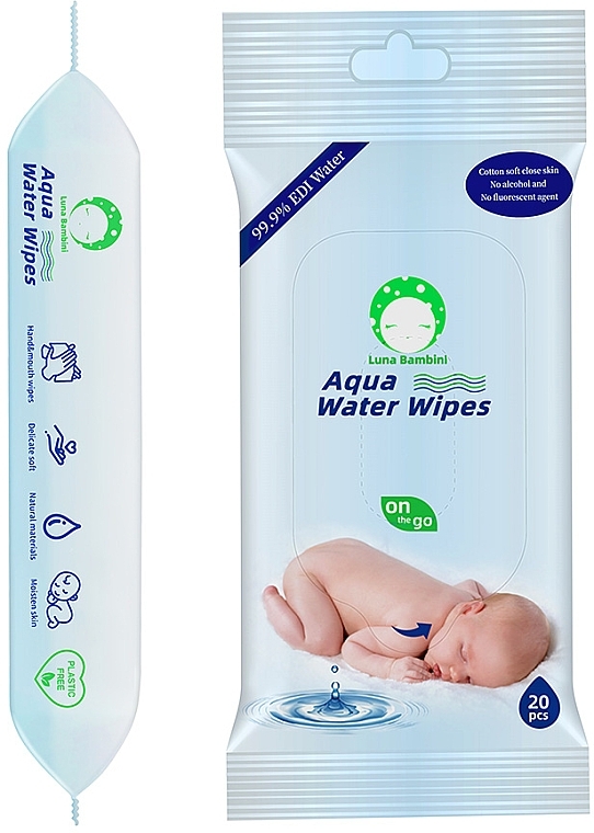 Feuchttücher für Babys 20 St. - Luna Bambini Aqua Water Wipes — Bild N1