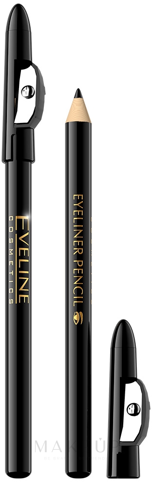 Kajalstift mit Anspitzer - Eveline Cosmetics Eyeliner Pencil — Bild Black