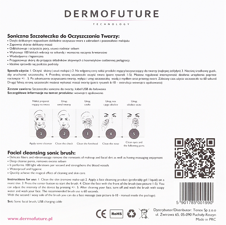 Elektrische Gesichtsreinigungsbürste aus Silikon minze - Dermofuture Technology — Foto N3