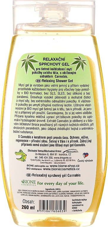 Entspannendes Duschgel mit Hanföl - Bione Cosmetics Cannabis Relaxing Shower Gel — Bild N2