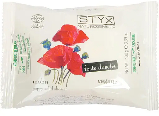 Feste Duschseife mit Mohn - Styx Naturcosmetic Poppy Seed Solid Shower — Bild N1