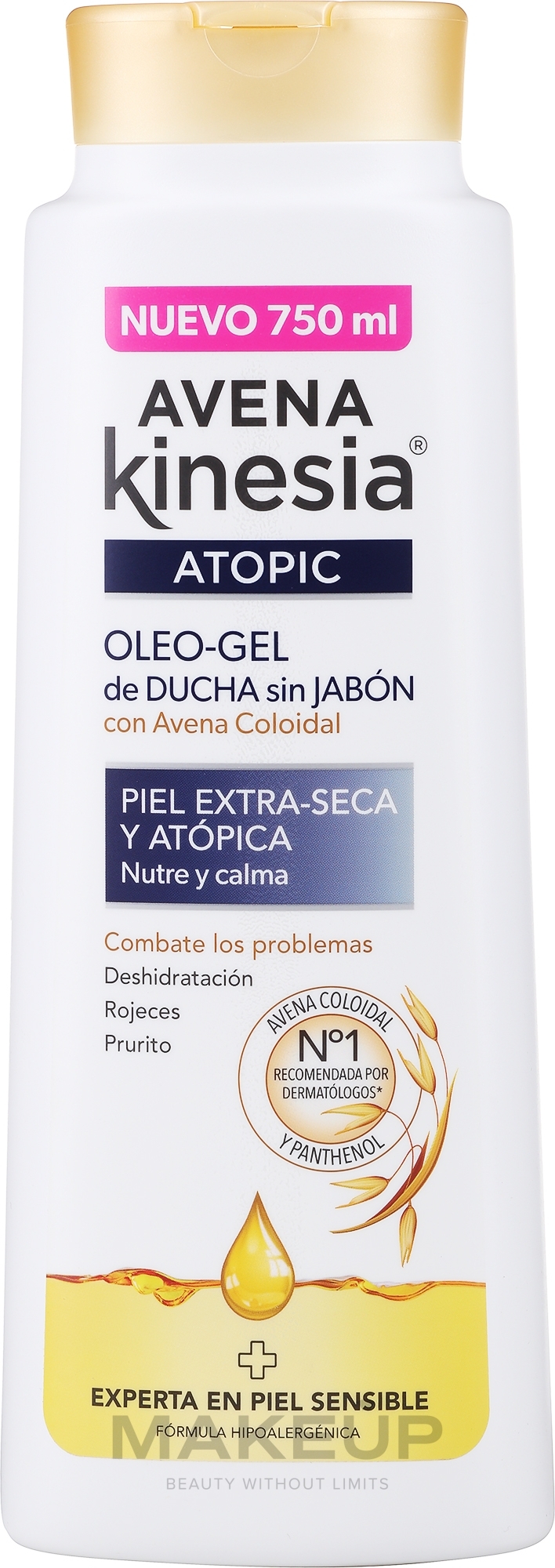 Natürliches Öl-Duschgel für trockende und atopische Haut - Avena Kinesia Avena Topic 100% Natural Oil-Shower Gel — Bild 750 ml