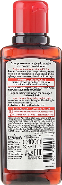 Shampoo mit Bernsteinextrakt für strapaziertes Haar - Farmona Jantar Shampoo — Bild N2