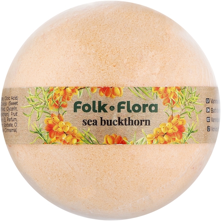 Badebombe Sanddorn - Folk&Flora Bath Bombs  — Bild N1