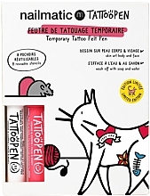 Set für temporäre Tattoos - Nailmatic Tattopen Duo Set The Cat By Ami Imaginaire — Bild N1