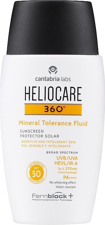 Sonnenschutzfluid mit Mineralfilter für empfindliche Gesichtshaut SPF 50 - Cantabria Labs Heliocare 360º Mineral Tolerance Fluid SPF50 — Bild N1