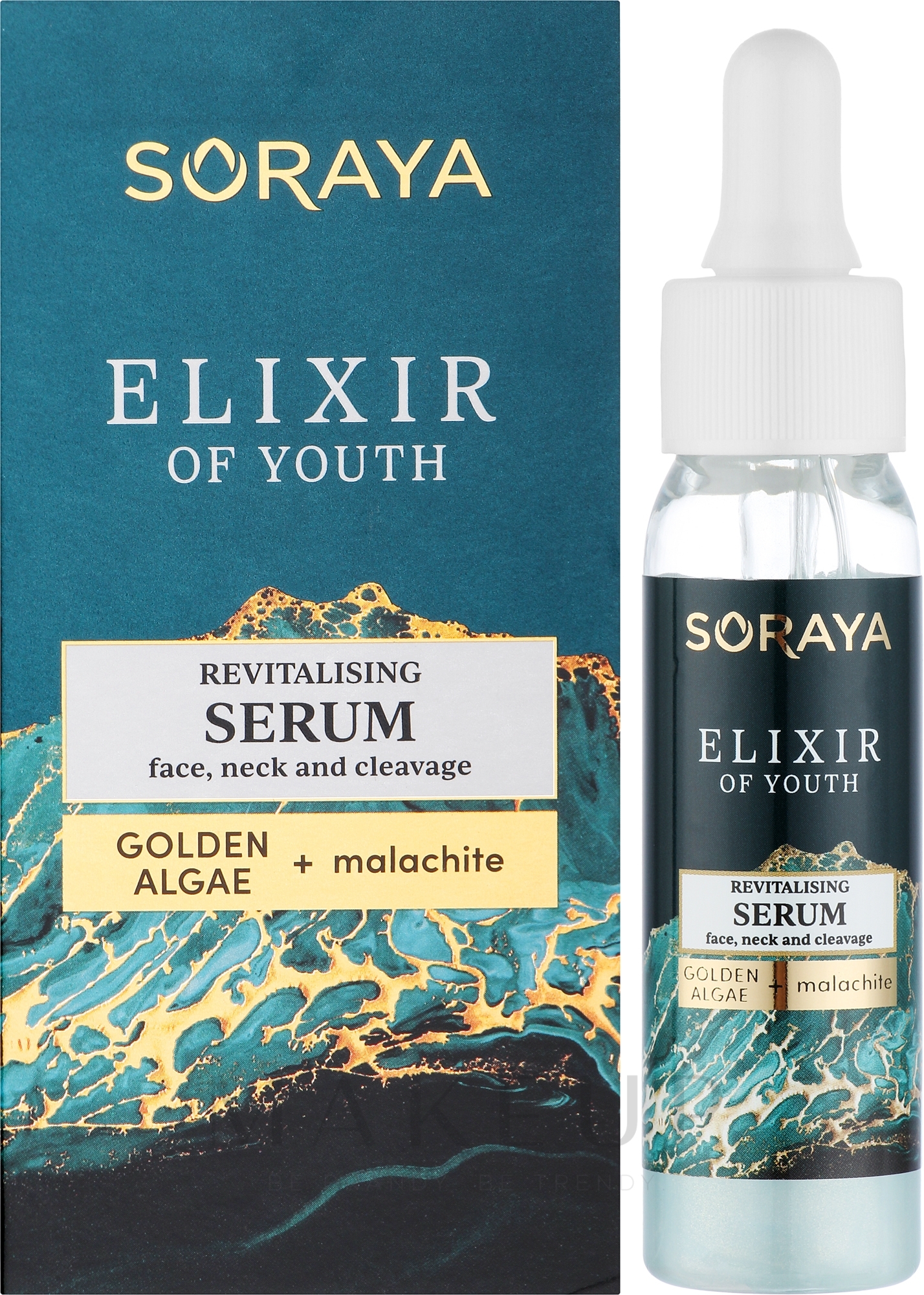 Revitalisierendes Serum für Gesicht, Hals und Dekolleté mit Goldalgen und Malachit - Soraya Youth Elixir — Bild 30 ml