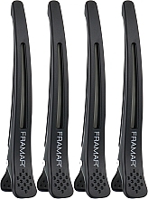 Haarspange mit elastischem Einsatz schwarz - Framar Elastic Sectioning Hair Clips — Bild N1
