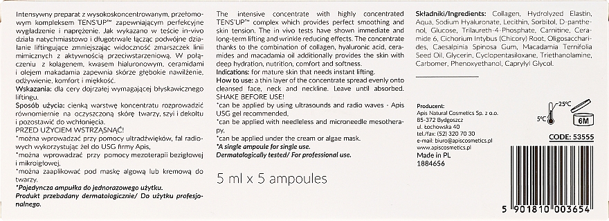 Gesichtskonzentrat mit Lifting-Effekt - APIS Professional Concentrate Ampule Ten's Up — Bild N3