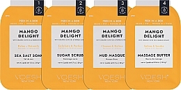 4-stufige Mango Delight Fußpflege - Voesh Deluxe Pedicure Mango Delight In A Box 4in1 (1. Meer Badesalz, 2. Zuckerpeeling, 3. Schlammmaske, 4. Massagebutter)(35g) — Bild N2