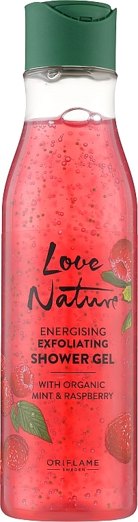 GESCHENK! Peeling-Duschgel Minze und Himbeere - Oriflame Love Nature Energising Exfoliating Shower Gel — Bild N1