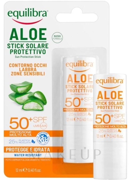 Sonnenschutz-Stick für empfindliche Bereiche SPF 30 - Equilibra Aloe Line Sun Protection Stick SPF 50 — Bild 12 ml