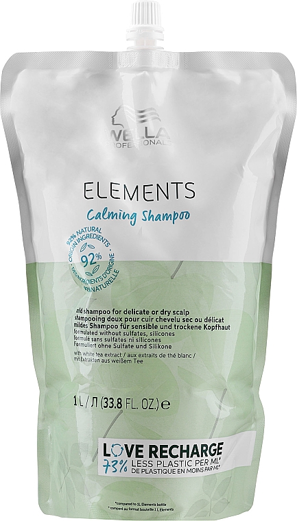 Beruhigendes Shampoo für trockene und empfindliche Kopfhaut - Wella Professionals Elements Calming Shampoo (Doypack) — Bild N1