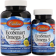 Düfte, Parfümerie und Kosmetik Set Omega-3 - Carlson Labs EcoSmart Omega-3 (gel/90 + gel/30ml)