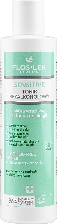 Tonikum für empfindliche Haut - Floslek Alcohol free Toner Sensitive Allergy-prone Skin — Bild N1