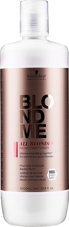 Reichhaltiger regenerierender Conditioner für blonde Haare bei allen Haartypen - Schwarzkopf Professional Blondme All Blondes Rich Conditioner — Bild N3