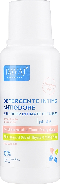 Intimhygienegel mit Thymian und Ylang-Ylang - Davaj Anti-Odor Intimate Cleanser pH 4,5 — Bild N1