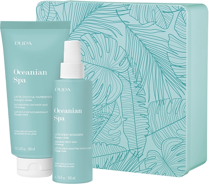 Körperpflegeset - Pupa Oceanian Spa Kit 2 2023 (Körpermilch-Spray 200ml + Duschmilch 300ml + Box) — Bild N1