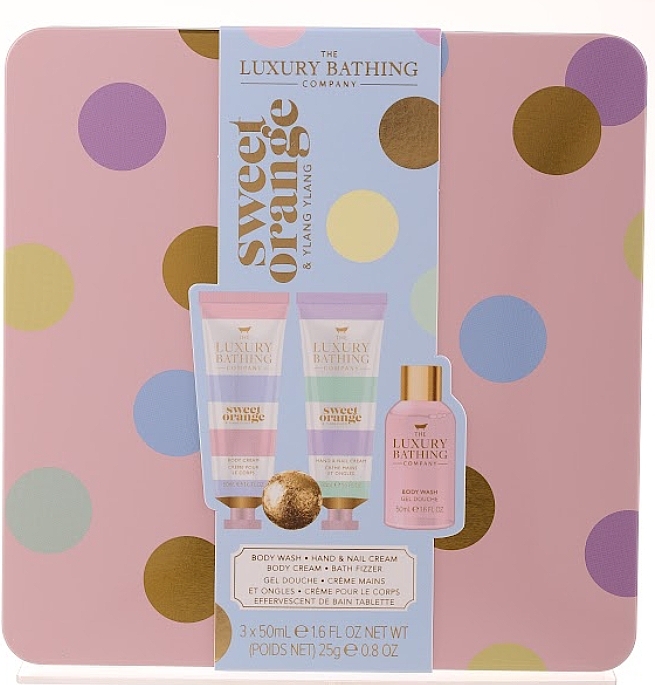 Set - Grace Cole The Luxury Bathing Company Sweet Orange & Ylang Ylang (Körpercreme 50 ml + Hand- und Nagelcreme 50 ml + Duschgel 50 ml + Badebombe 25 g) — Bild N1