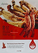 Düfte, Parfümerie und Kosmetik Feuchtigkeitsspendende und glättende Tuchmaske für das Gesicht mit rotem Ginseng-Extrakt - Esfolio Red Ginseng Essence Mask Sheet