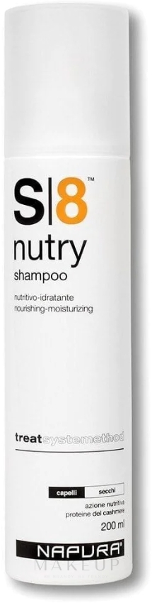 Nährendes und feuchtigkeitsspendendes Shampoo mit Kaschmirproteinen für trockenes Haar - Napura S8 Nutry Shampoo — Bild 200 ml