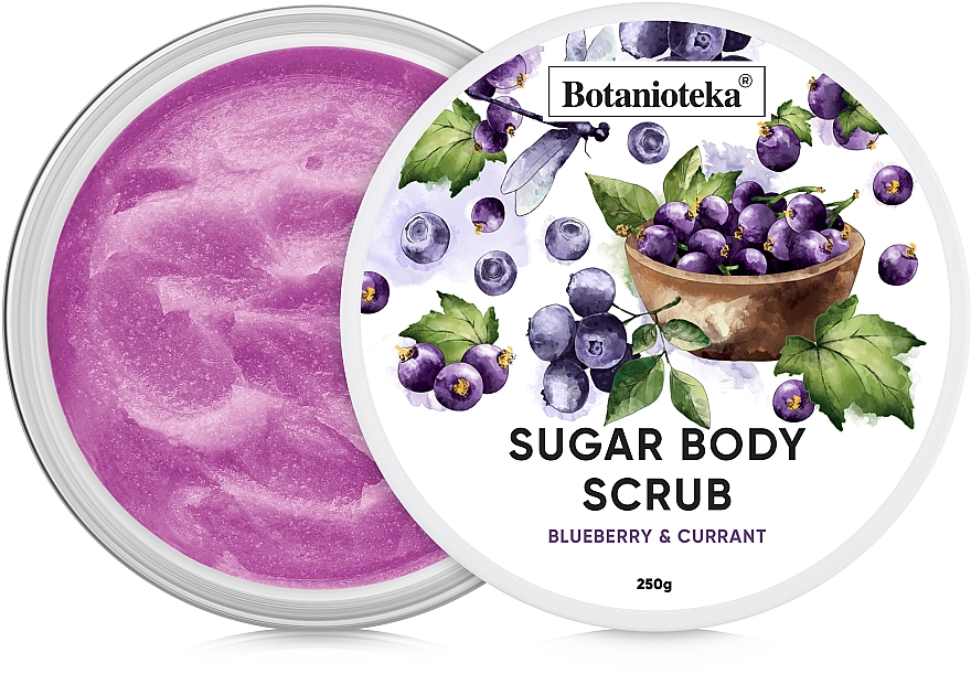 Zuckerpeeling für den Körper Blaubeeren und Johannisbeeren - Botanioteka Sugar Body Scrub Blueberry & Currant — Bild N1