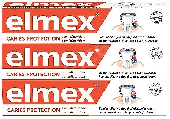 Zahnpflegeset - Elmex Toothpaste Caries Protection (Zahnpasta 3x75ml) — Bild N2