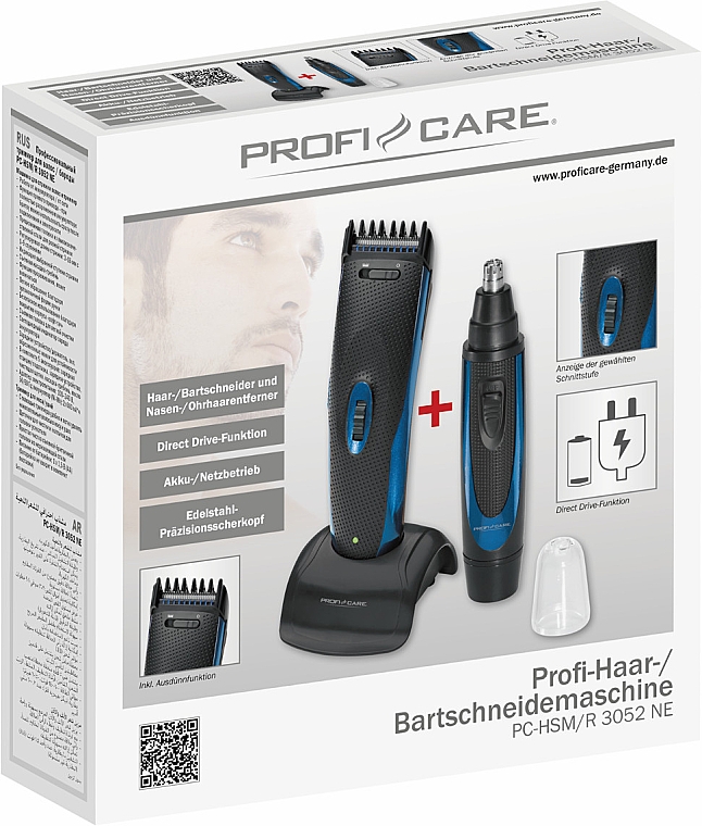 Haar- und Bartschneider PC-HSM/R 3052 NE schwarz mit blau - ProfiCare Hair & Beard Trimmer  — Bild N6