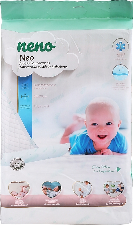 Einwegwindeln 60x90 cm 10 St. - Neno Neo Disposable Underpads  — Bild N1
