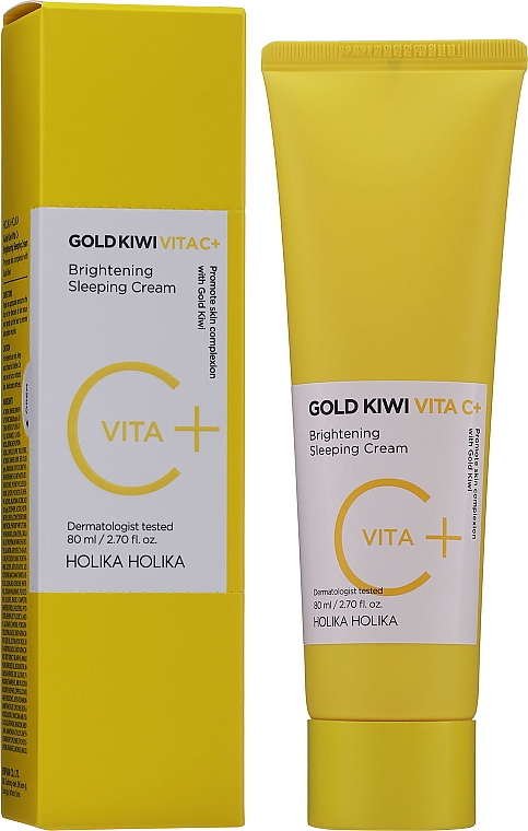Gesichtscreme für die Nacht - Holika Holika Gold Kiwi Vita C+ Brightening Sleeping Cream — Bild N2