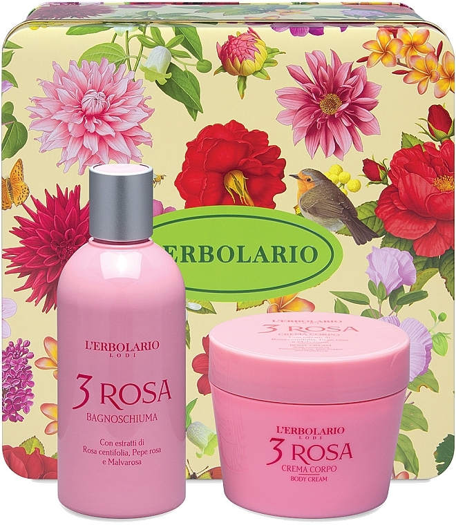 L'Erbolario Acqua Di Profumo 3 Rosa - Körperpflegeset (Körpercreme 200 ml + Duschgel 250 ml)  — Bild N2