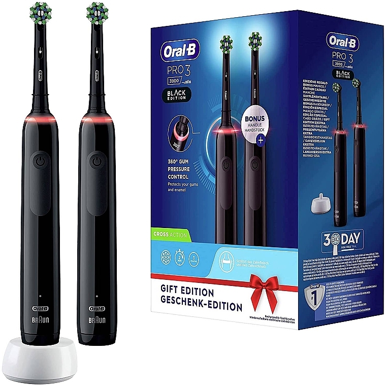 Elektrische Zahnbürste schwarz - Oral-B Pro 3 3900 Black  — Bild N1