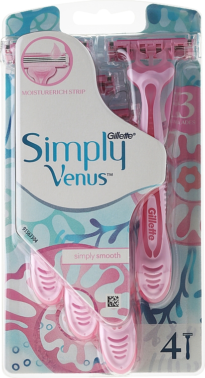 Einwegrasierer 4 St. - Gillette Simply Venus 3 Simply Smooth — Bild N1